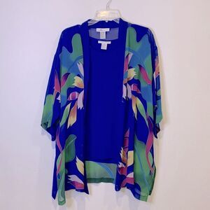 DRAPER’S & Damon’s 2 piece silk shell sleeveless silk kimono style jacket XL/OS